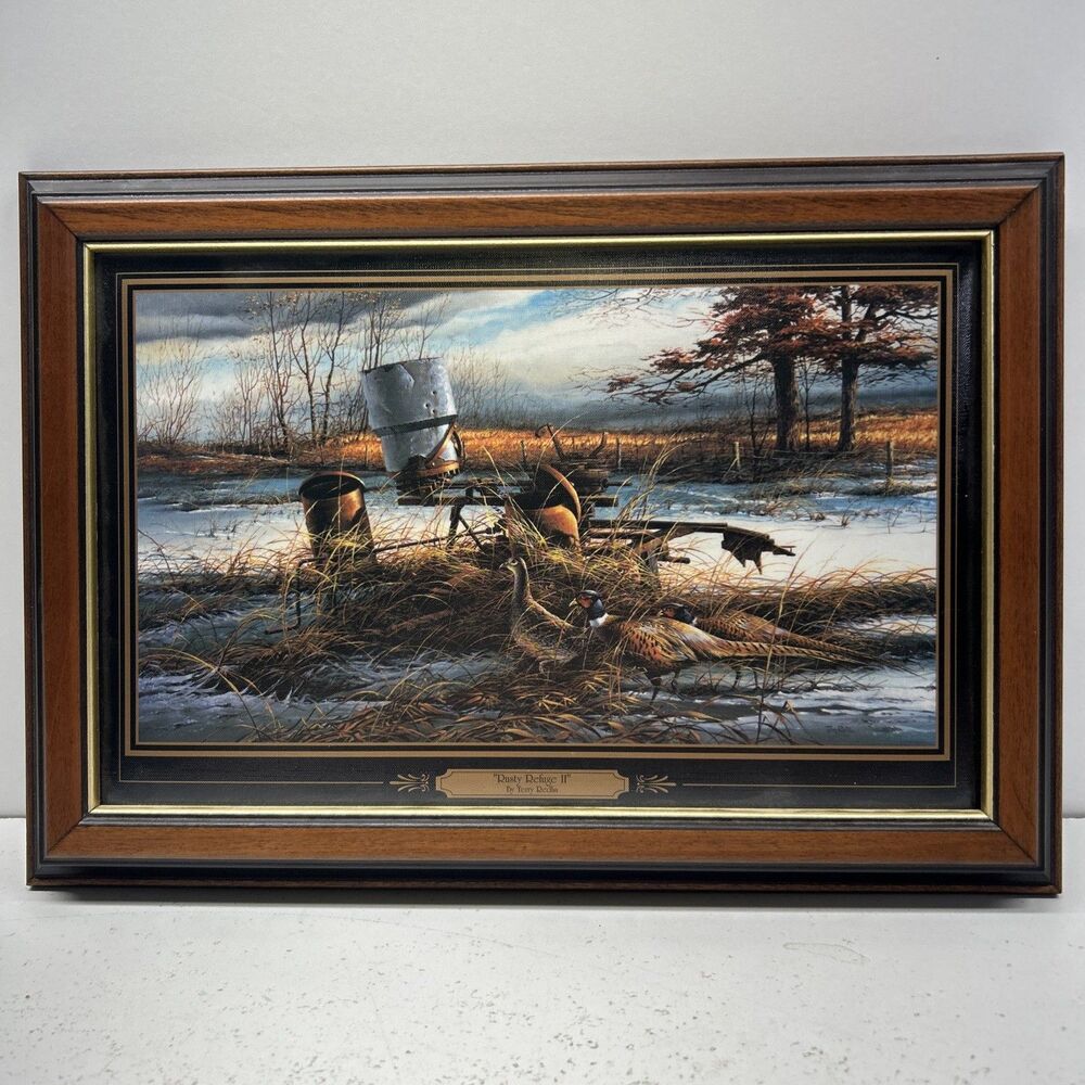 Terry Redlin Dusty Refuge 2 Framed Personal Linen Design Presentation Plaque COA
